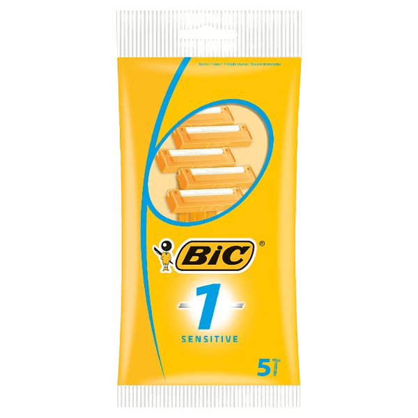 BIC 1 Sensitive Disposable Men's Razors - Pack of 5
